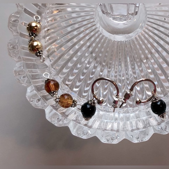 Pierced Hoop Earrings w/8 sets of Colorful Beads - Picture 6 of 7